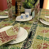 Trellis Whisper Cotton Floral Vine Tablecloth Collection, Serene Harmony