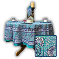 Samudra Flora Series Block Print Round Tablecloth