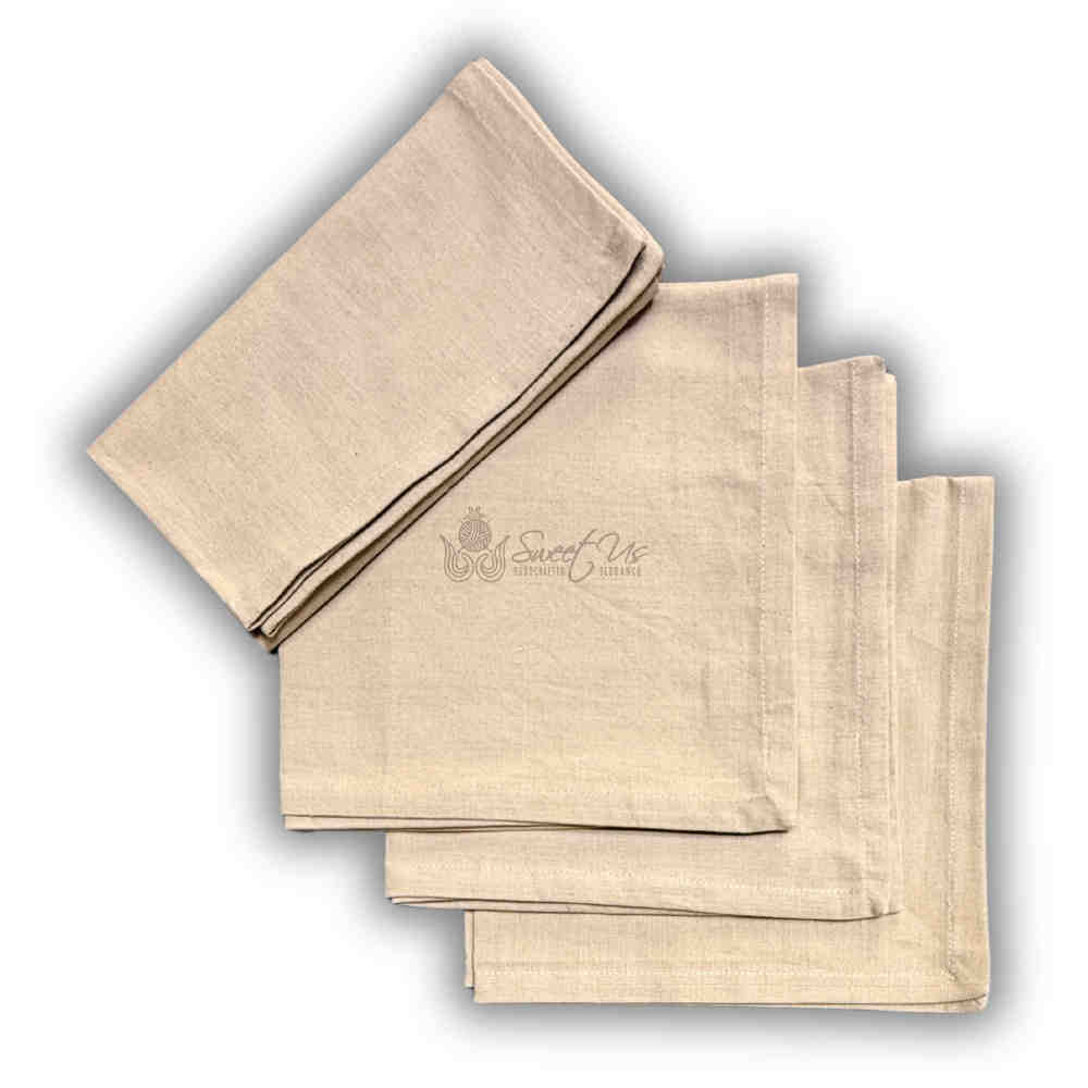 Minimalist Luxe Set of Four Everyday Plain Cotton Dinner Napkins, Porcelain Blush