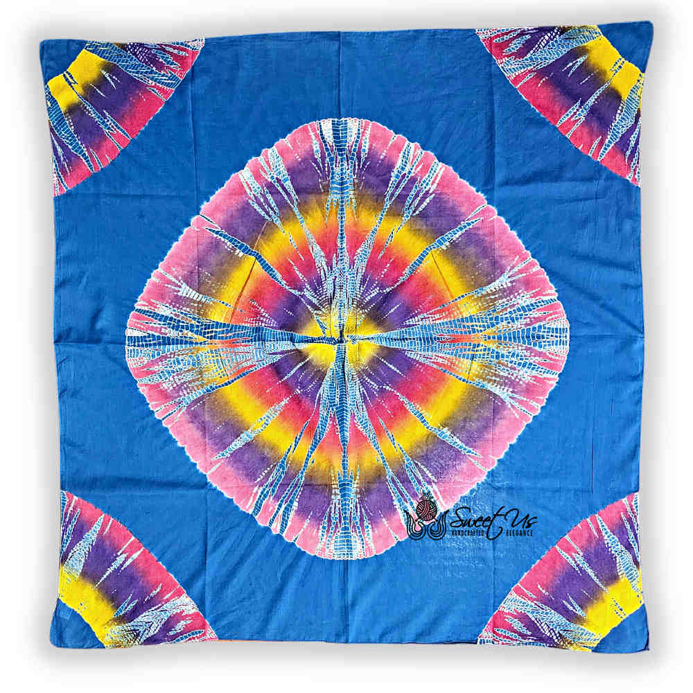 Swirlscape Sheer Soft Cotton Tie Dye Scarf for Women, Skyline