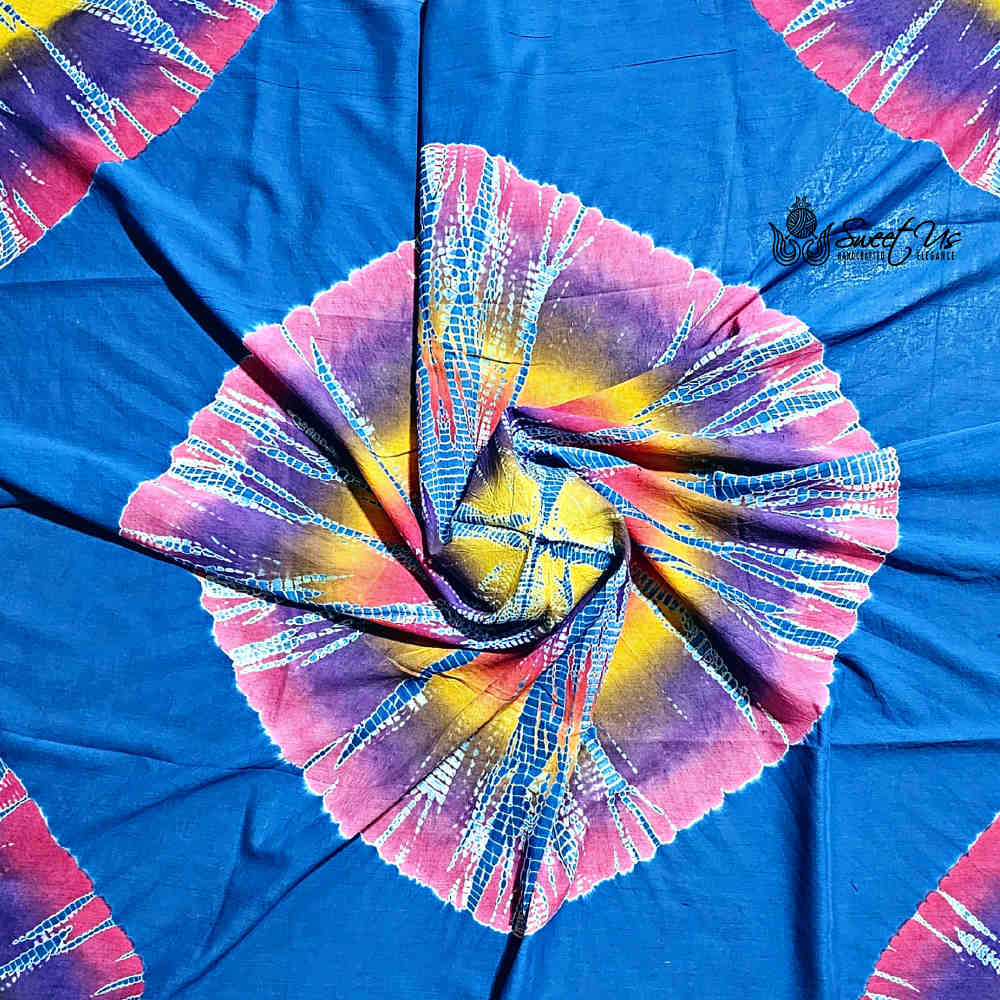 Swirlscape Sheer Soft Cotton Tie Dye Scarf for Women, Skyline