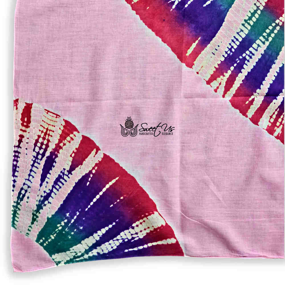 Swirlscape Sheer Soft Cotton Tie Dye Scarf for Women, Candyfloss
