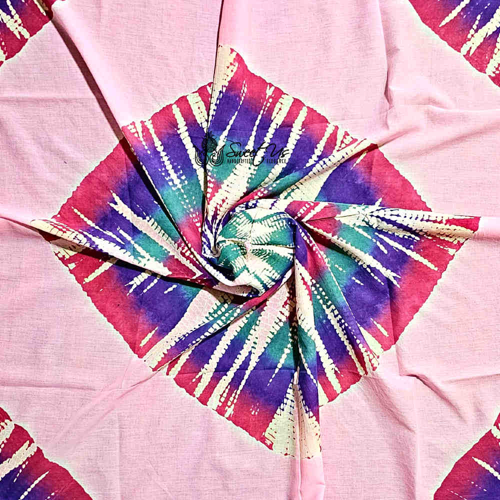 Swirlscape Sheer Soft Cotton Tie Dye Scarf for Women, Candyfloss