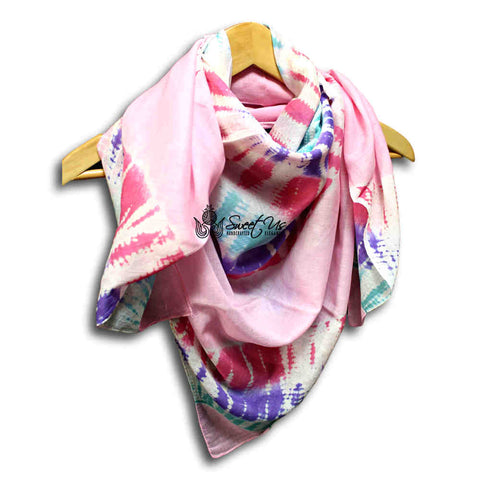 Swirlscape Sheer Soft Cotton Tie Dye Scarf for Women, Candyfloss