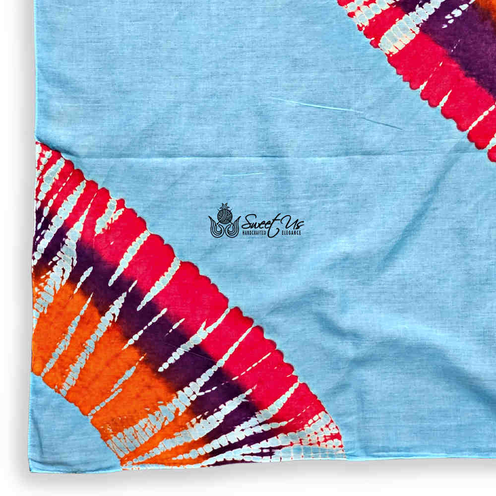 Swirlscape Sheer Soft Cotton Tie Dye Scarf for Women, Island Paradise