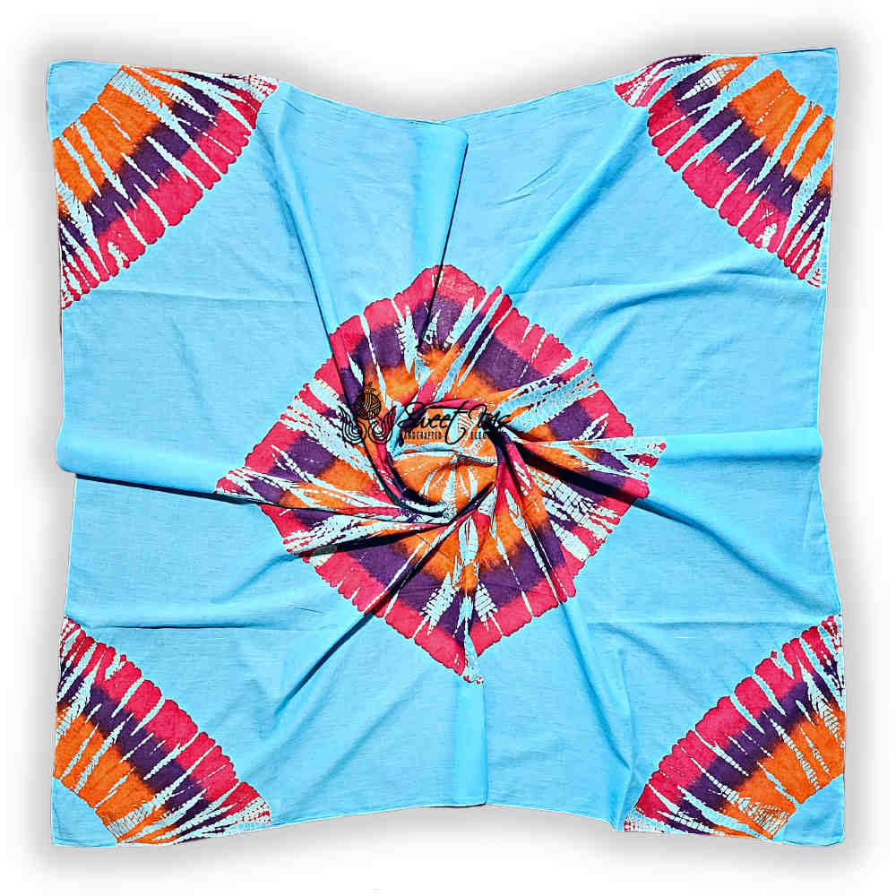 Swirlscape Sheer Soft Cotton Tie Dye Scarf for Women, Island Paradise
