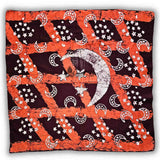 Cosmic Elegance Cotton Batik Print Summer Celestial Scarf for Women, Merlot