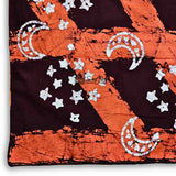 Cosmic Elegance Cotton Batik Print Summer Celestial Scarf for Women, Merlot