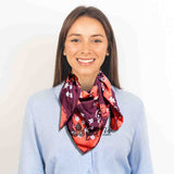 Cosmic Elegance Cotton Batik Print Summer Celestial Scarf for Women, Merlot