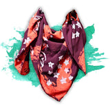 Cosmic Elegance Cotton Batik Print Summer Celestial Scarf for Women, Merlot