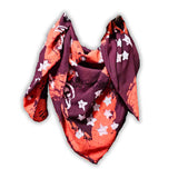 Cosmic Elegance Cotton Batik Print Summer Celestial Scarf for Women, Merlot