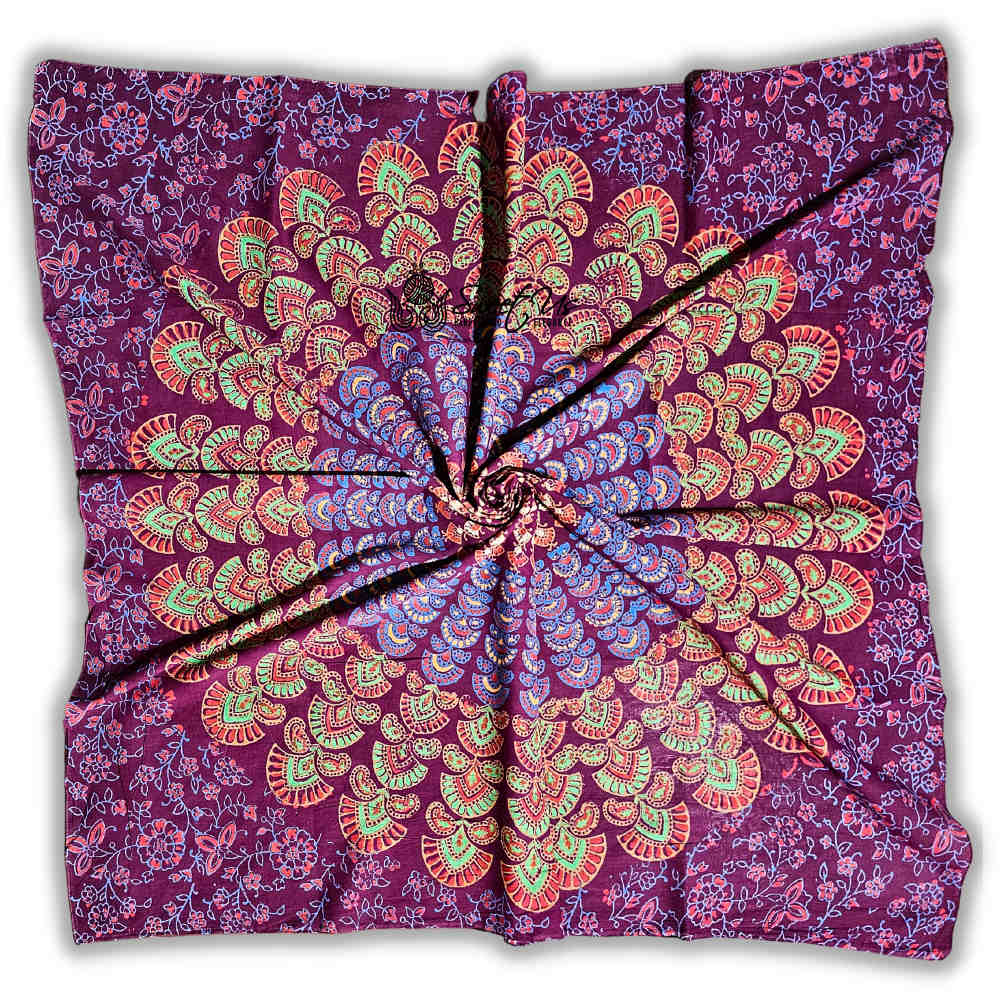 Cannes Vibrance Floral Sheer Soft Cotton Scarf for Women, Burgundy