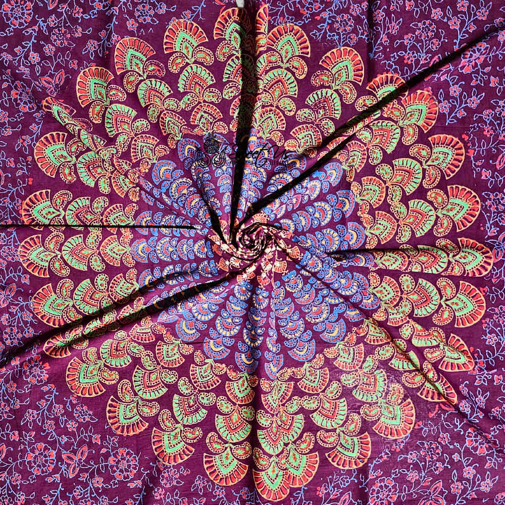 Cannes Vibrance Floral Sheer Soft Cotton Scarf for Women, Burgundy