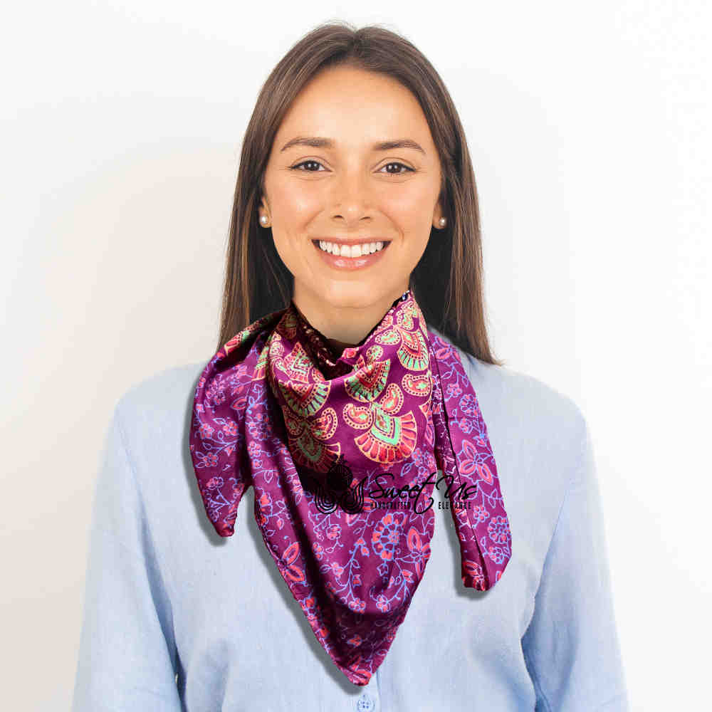 Cannes Vibrance Floral Sheer Soft Cotton Scarf for Women, Burgundy