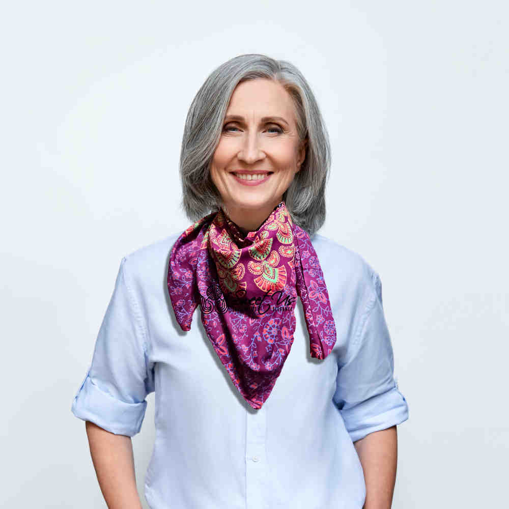 Cannes Vibrance Floral Sheer Soft Cotton Scarf for Women, Burgundy