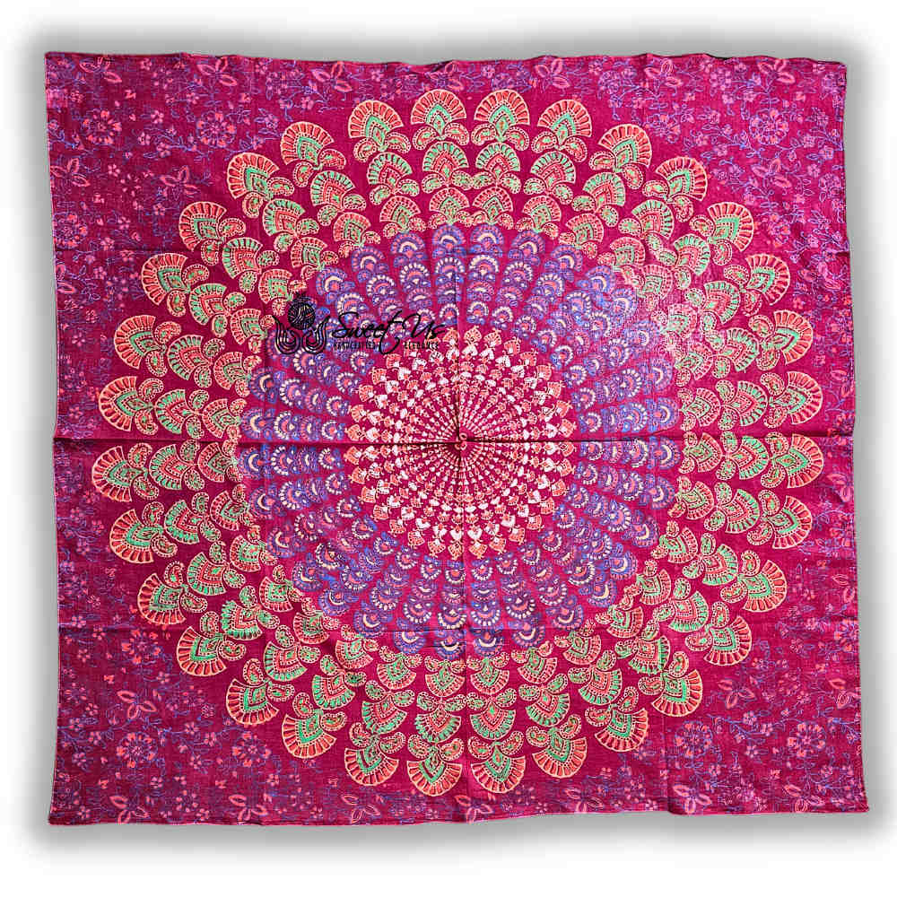 Cannes Vibrance Floral Sheer Soft Cotton Scarf for Women, Burgundy