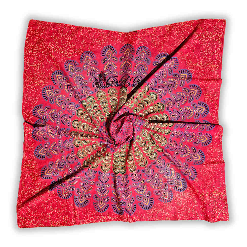 Cannes Vibrance Floral Sheer Soft Cotton Scarf for Women, Athena Blush