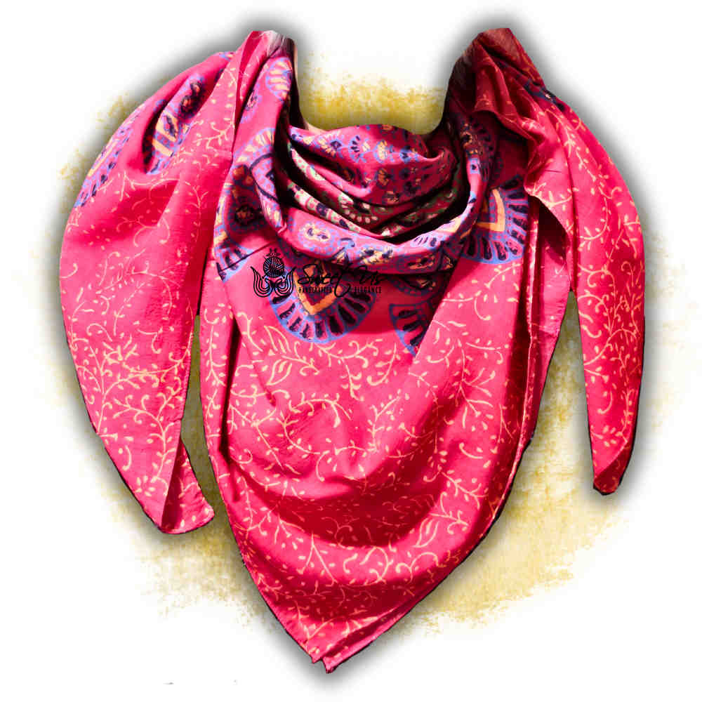 Cannes Vibrance Floral Sheer Soft Cotton Scarf for Women, Athena Blush