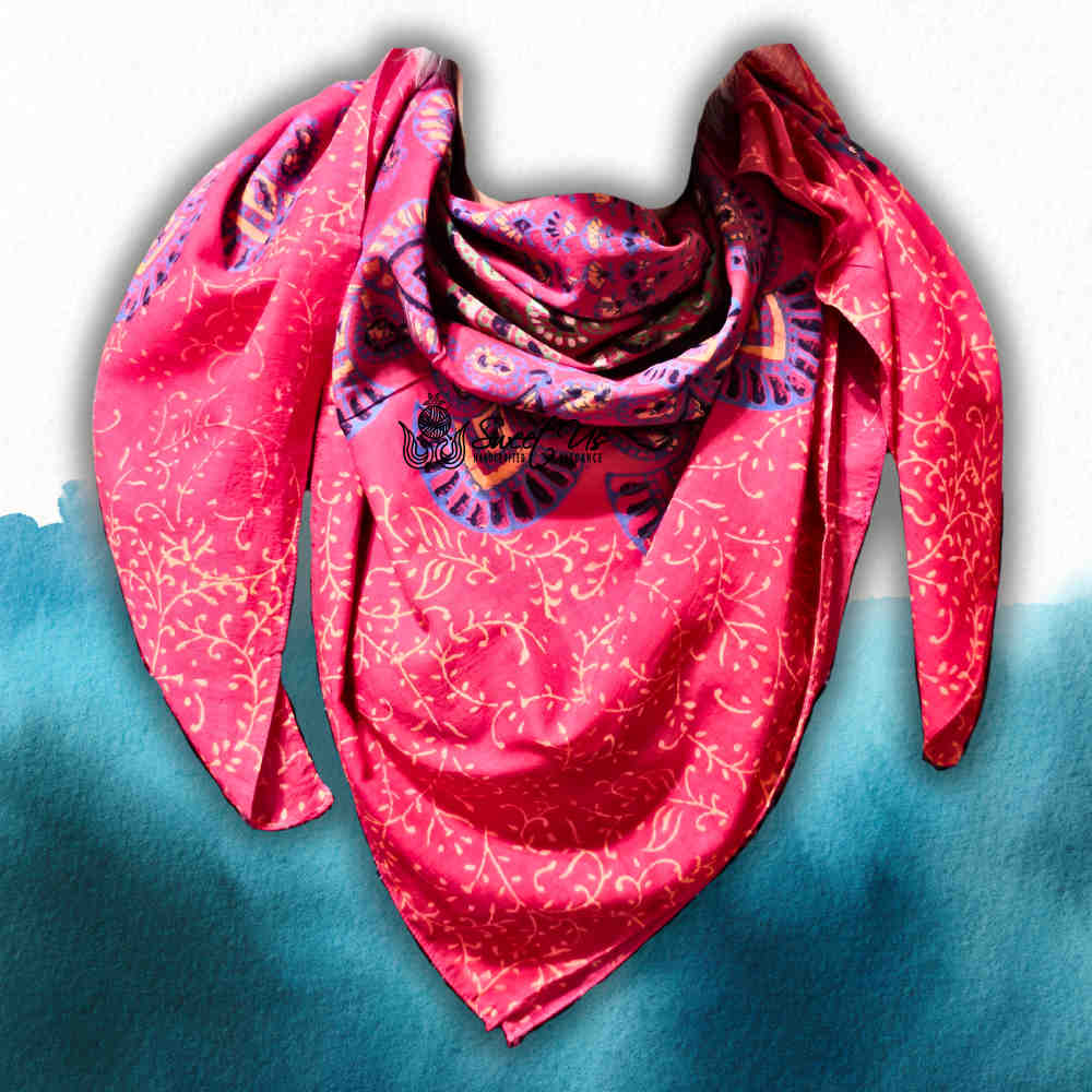 Cannes Vibrance Floral Sheer Soft Cotton Scarf for Women, Athena Blush