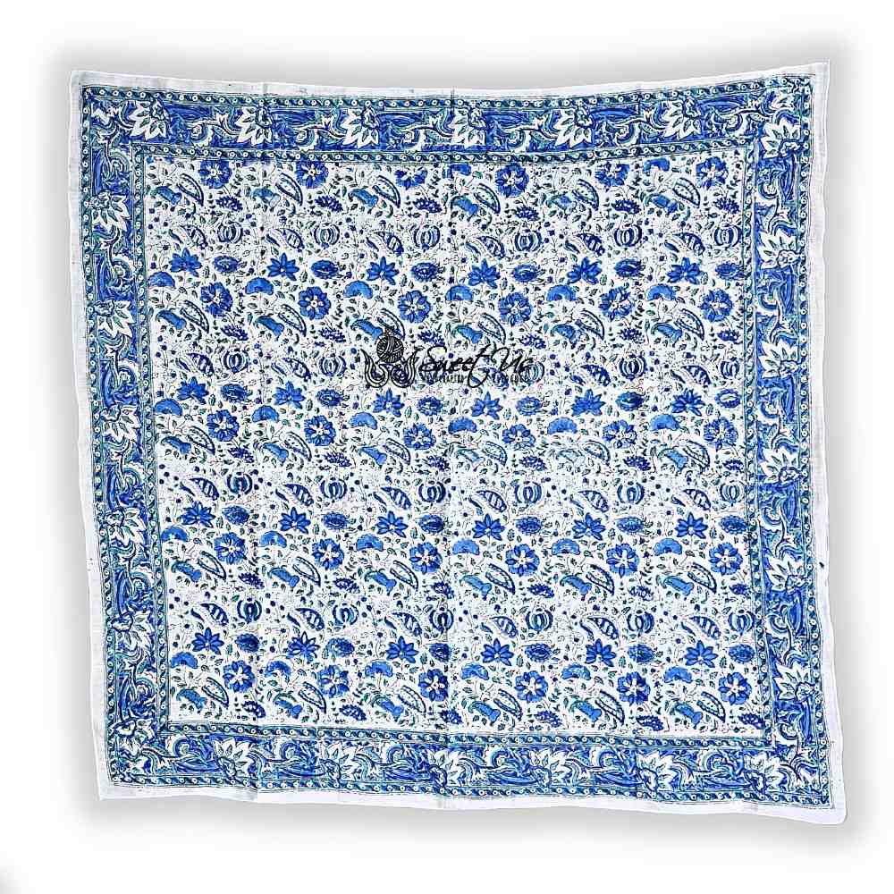 Fiorella Lightweight Floral Cotton Scarf — Sea Haze - Sweet Us