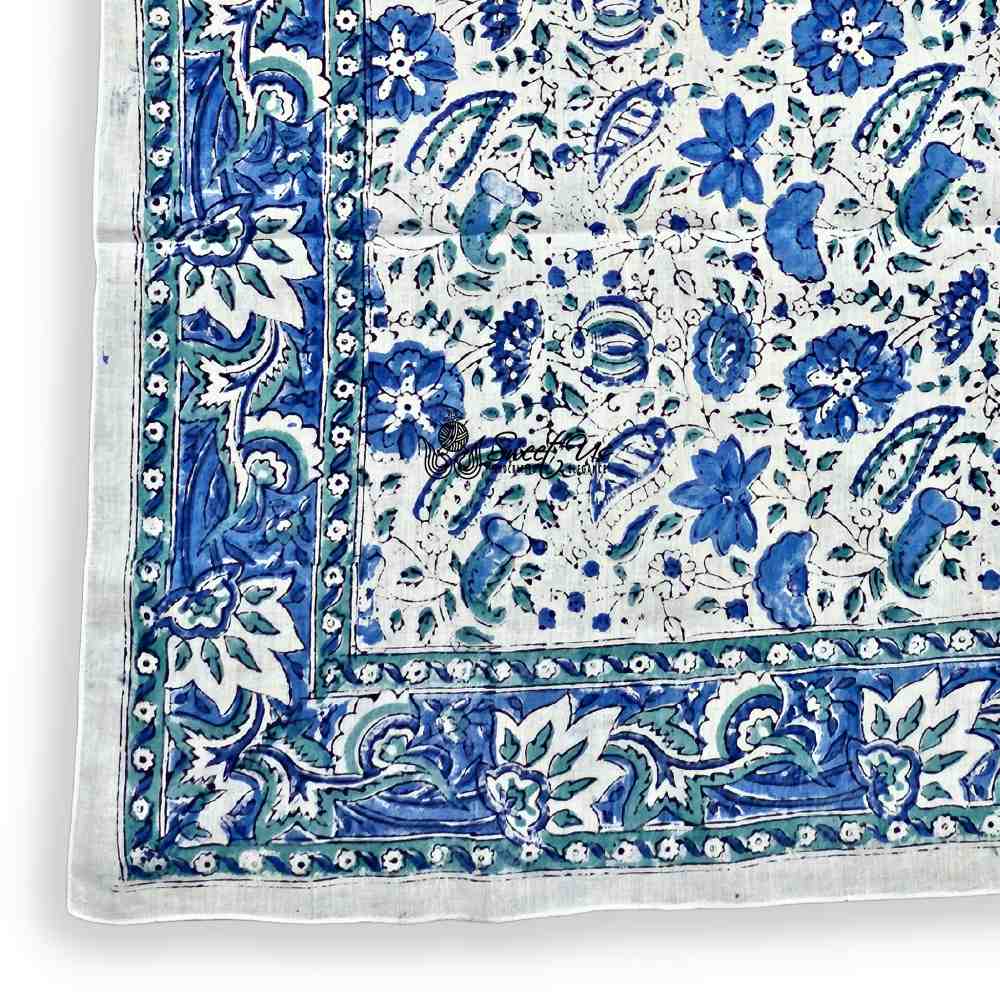 Fiorella Lightweight Floral Cotton Scarf — Sea Haze - Sweet Us