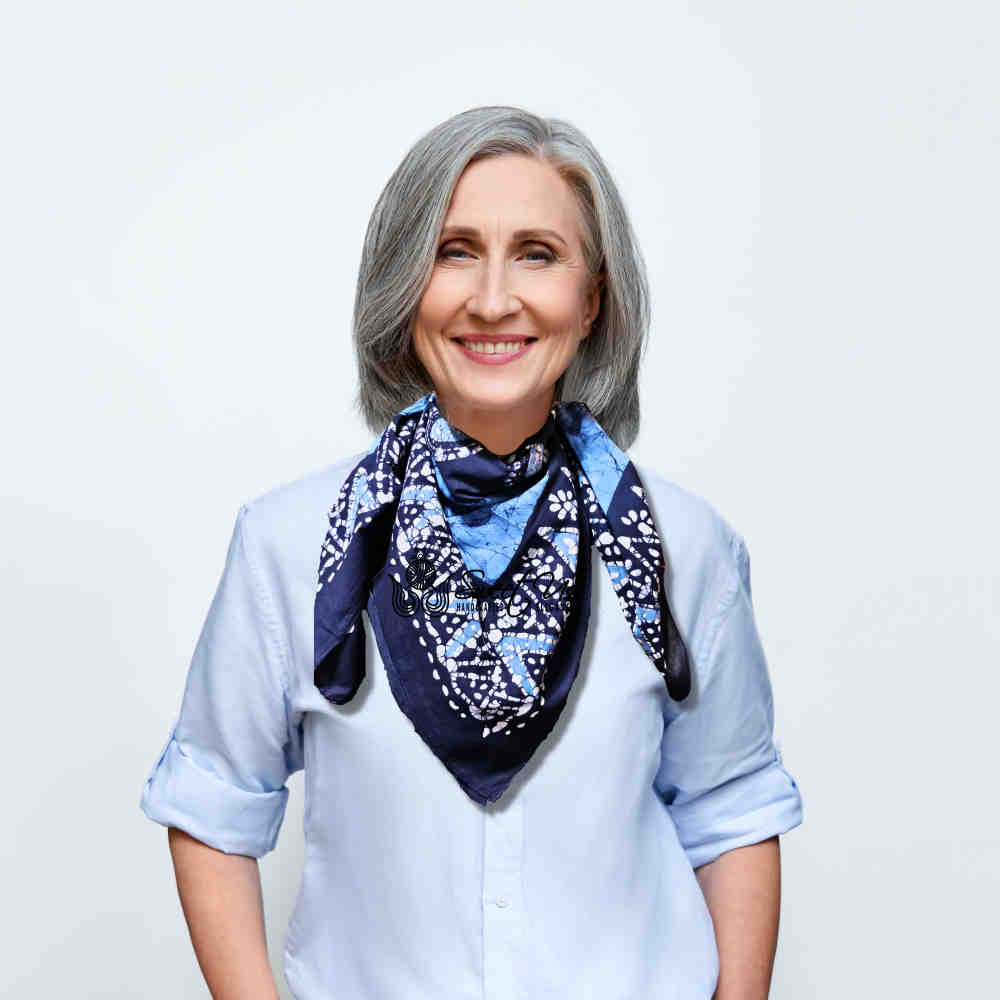 Paisley Oasis Cotton Batik Print Summer Floral Scarf for Women, Sapphire Night