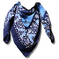Batik Paisley Oasis Lightweight Batik Floral Cotton Scarf — Sapphire Night - Sweet Us