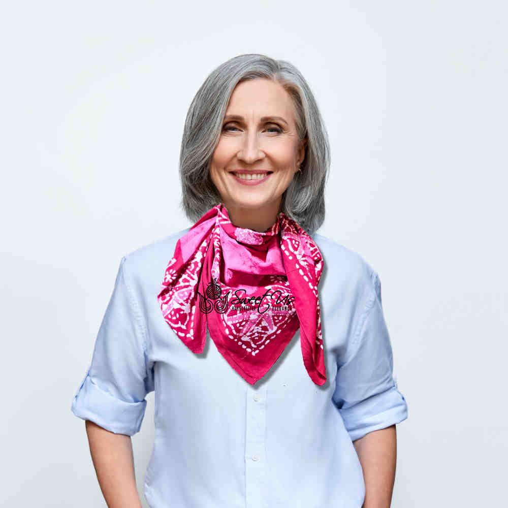 Paisley Oasis Cotton Batik Print Summer Floral Scarf for Women, Romantic Crush