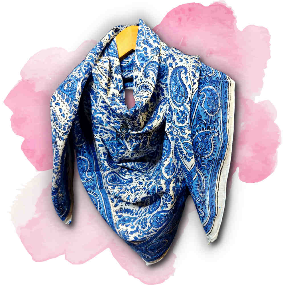 Paiselle Lightweight Floral Cotton Scarf — Glacia - Sweet Us