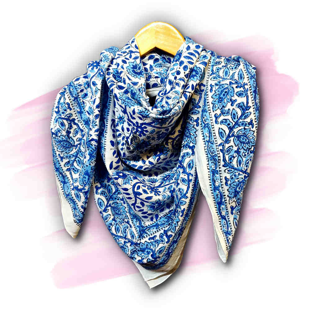Vervaine Lightweight Floral Cotton Scarf — Blueveil - Sweet Us