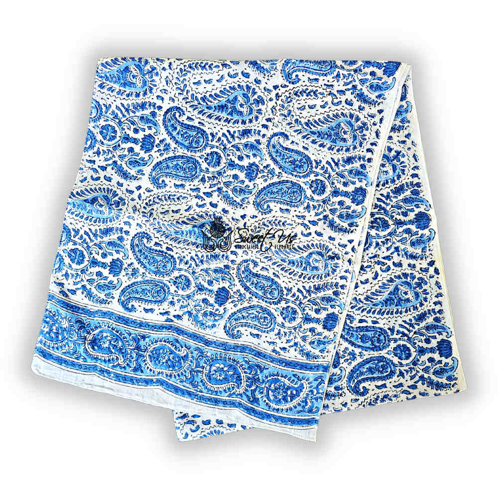 Paiselle Lightweight Floral Cotton Long Scarf — Glacia