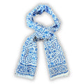 Vervaine Lightweight Floral Cotton Long Scarf — Blueveil