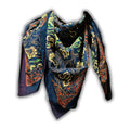 Riviera Petals Lightweight Floral Cotton Scarf — Azure Odyssey
