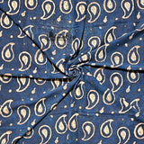 Paisley Splendor Cotton Floral Scarf for Women, Midnight Blue