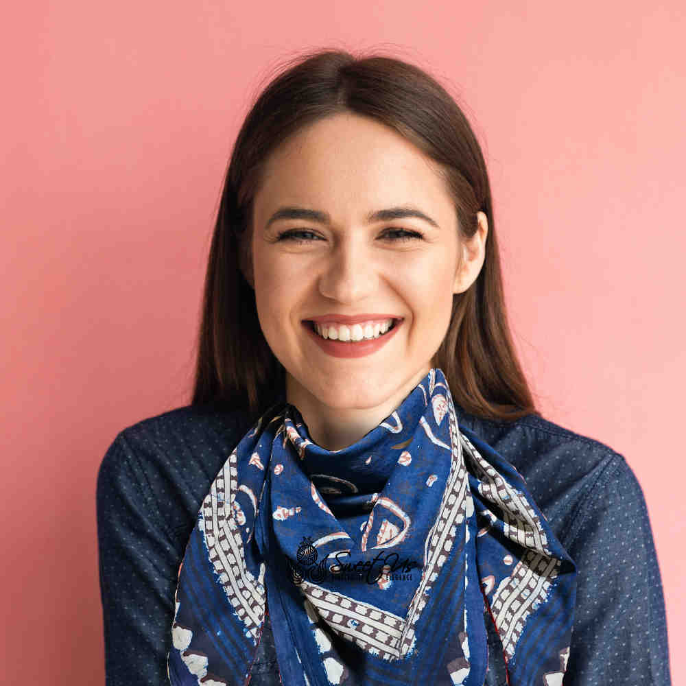 Paisley Splendor Cotton Floral Scarf for Women, Midnight Blue