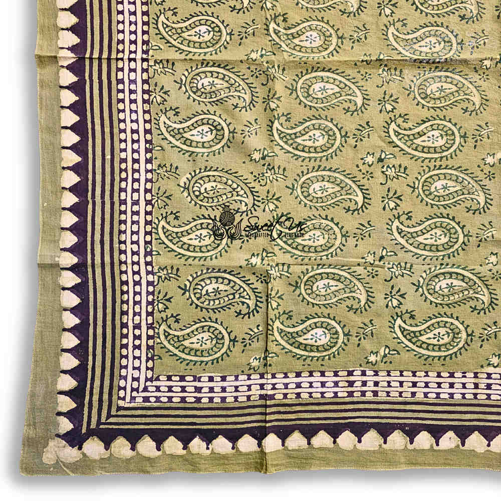 Paisley Splendor Cotton Floral Scarf for Women, Jade Jewel