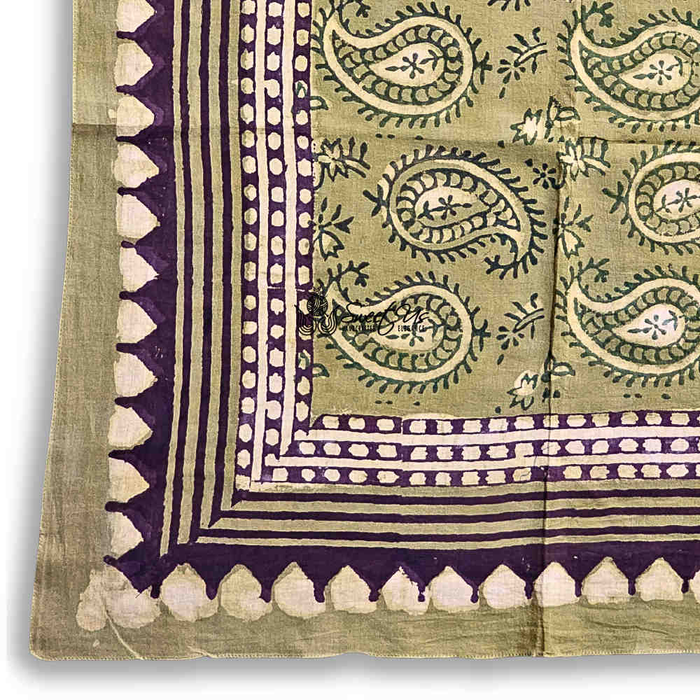 Paisley Splendor Cotton Floral Scarf for Women, Jade Jewel