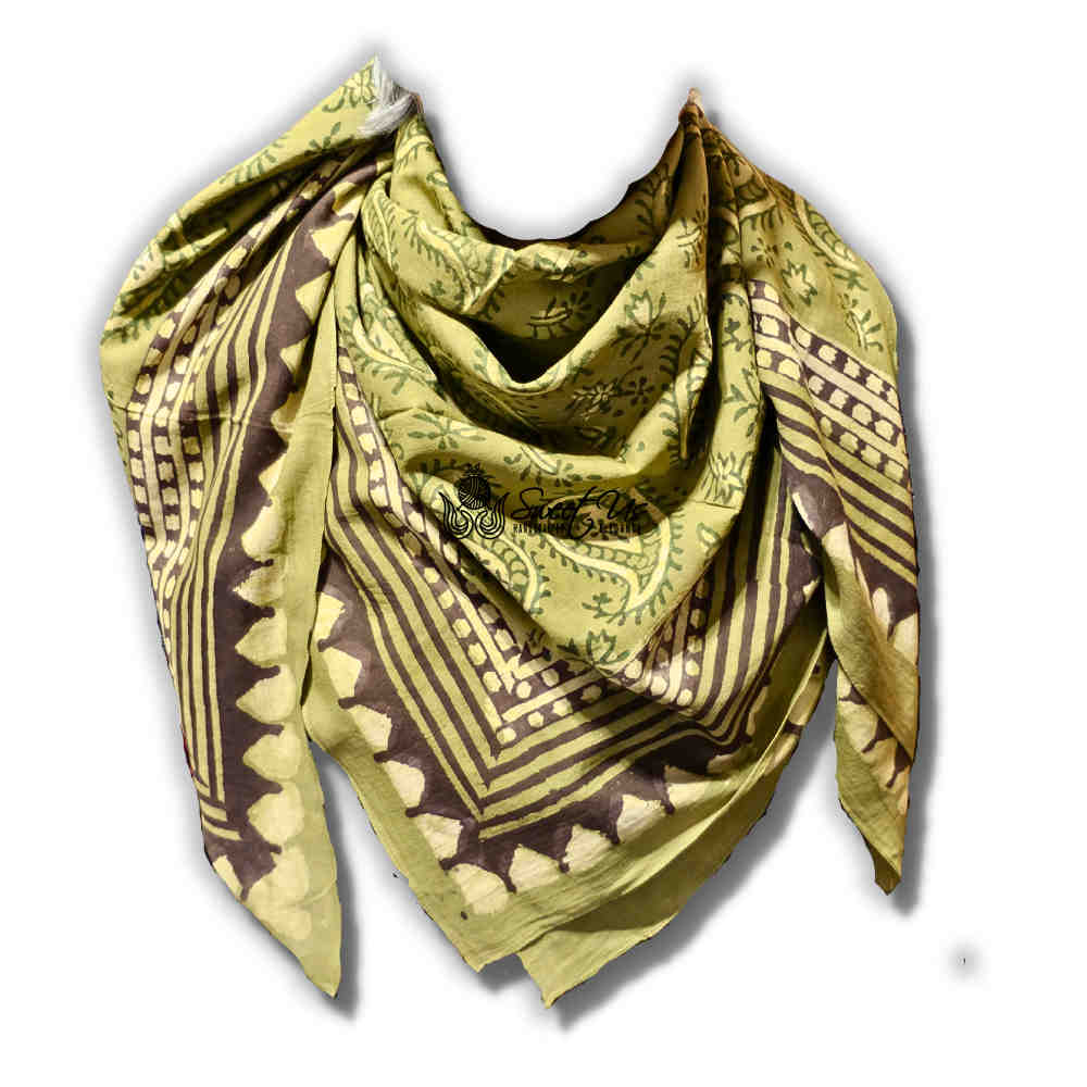 Paisley Splendor Cotton Floral Scarf for Women, Jade Jewel