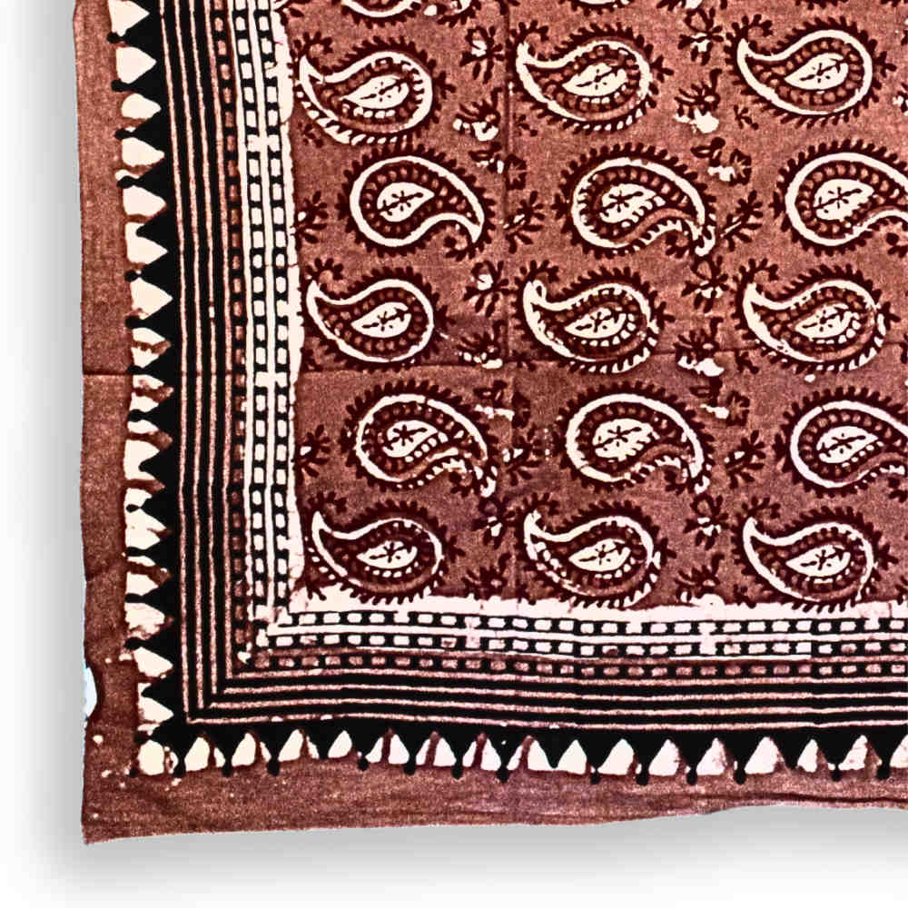 Paisley Splendor Cotton Floral Scarf for Women, Rustic Rouge