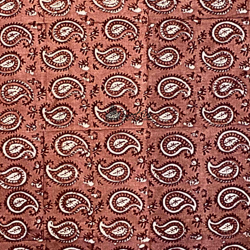 Paisley Splendor Cotton Floral Scarf for Women, Rustic Rouge