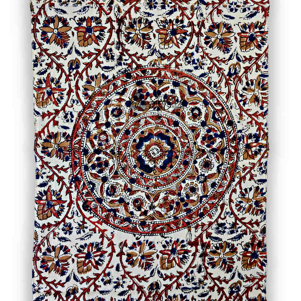 Vintage Paisley Cotton Block Print Summer Floral Scarf for Women, Jade Oasis