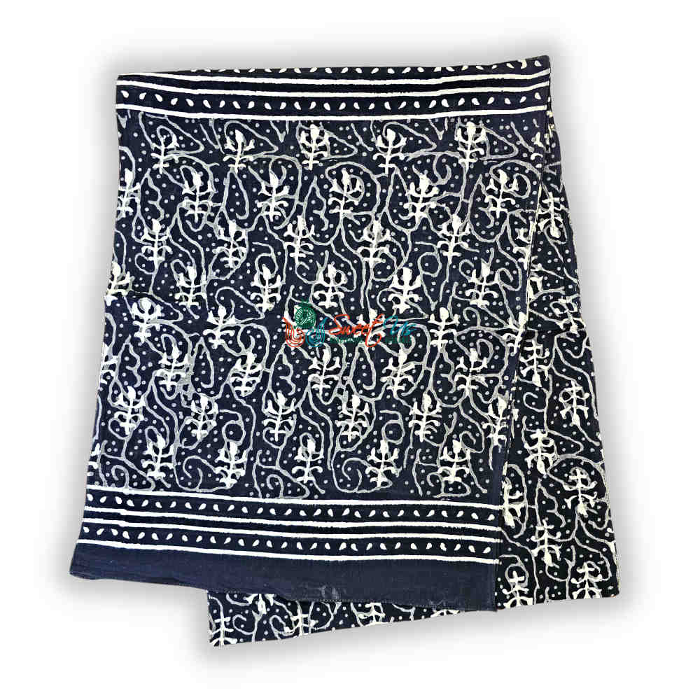 Lightweight Soft Cotton Floral Scarf for Women, Chiara Blooms, Noir