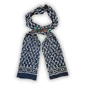 Chiara Petals Lightweight Floral Cotton Long Scarf — Noir