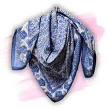 Princess Paisley Soft Cotton Floral Scarf for Women, Serene Blue