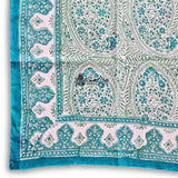 Princess Paisley Soft Cotton Floral Scarf for Women, Turquoise Shores