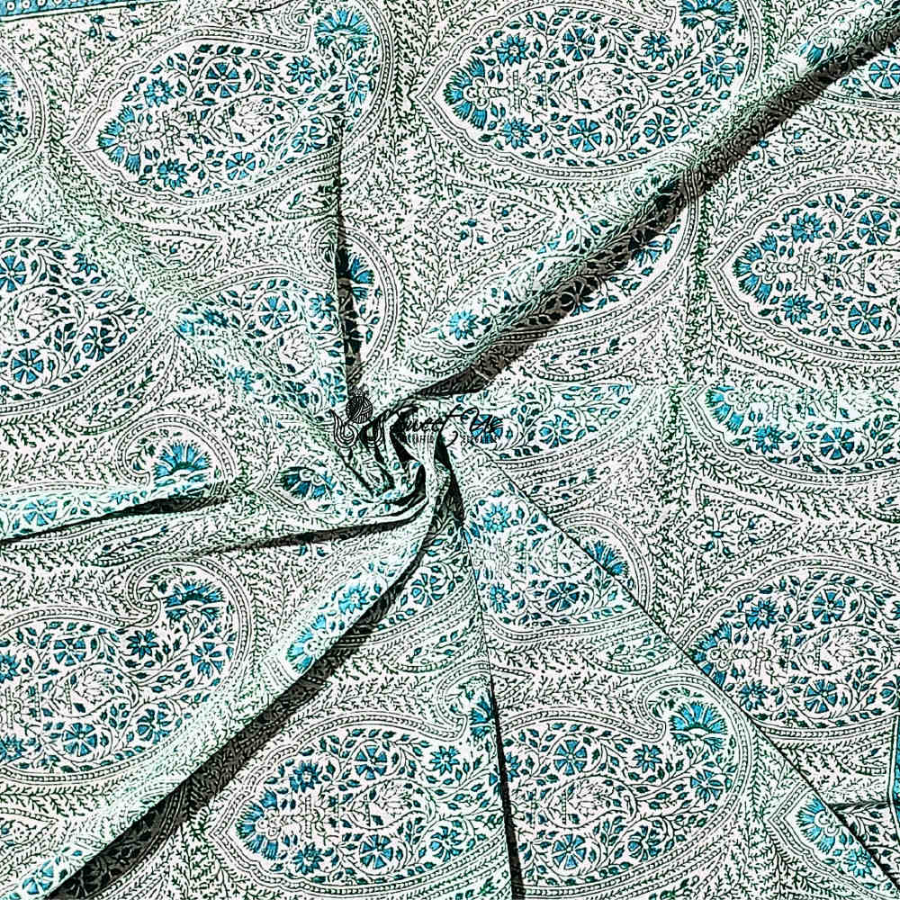 Princess Paisley Soft Cotton Floral Scarf for Women, Turquoise Shores