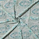 Princess Paisley Soft Cotton Floral Scarf for Women, Turquoise Shores
