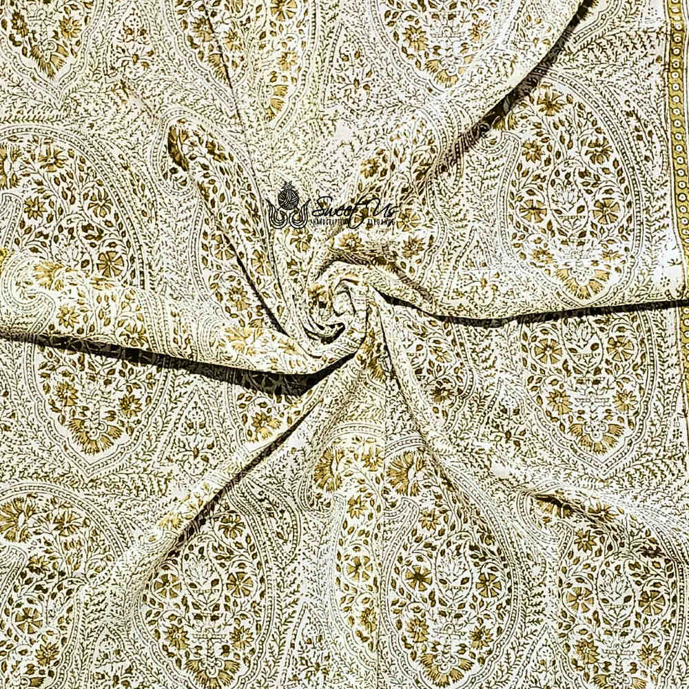 Princess Paisley Soft Cotton Floral Scarf for Women, Antique Lace