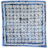 Batik Bloom Floral Sheer Soft Cotton Scarf for Women, Shadow Blue