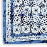 Batik Bloom Floral Sheer Soft Cotton Scarf for Women, Shadow Blue